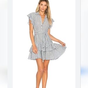 Rebecca Taylor Stripe Dress in Blue & White Size 8 Missing Belt
